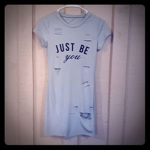 Distressed Form Fitting Just Be you Size sm Dress